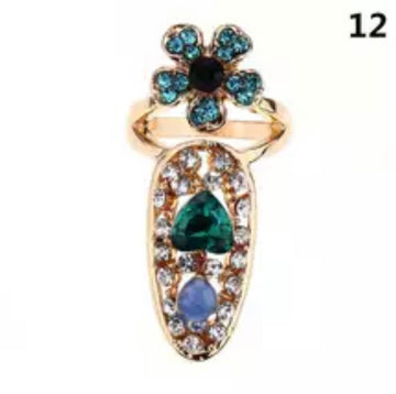 heart flower Nail Ring